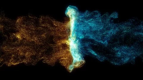 Colorful abstract of particles explosion. Stock Illustration