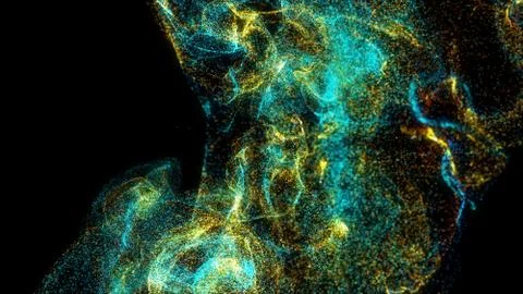 Colorful abstract of particles explosion. Stock Illustration