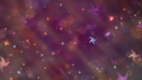 Colorful Abstract Particles Flowing On Deep Purple Background Stock Footage 306239491