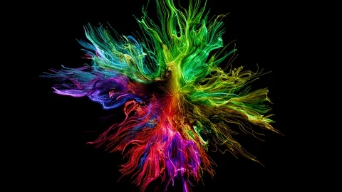Colorful abstract particles growth Stock Footage