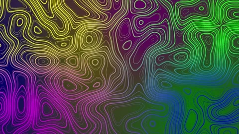 Colorful abstract pattern with animation of morphing line as topographic map Stock Footage 243417052