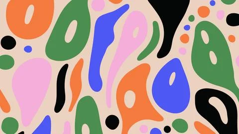 Colorful abstract pattern on beige background. Liquid organic shapes and Stock Illustration