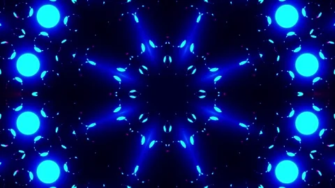 Colorful abstract pattern with blue and pink lights. Kaleidoscope VJ loop Stock Footage 261671942