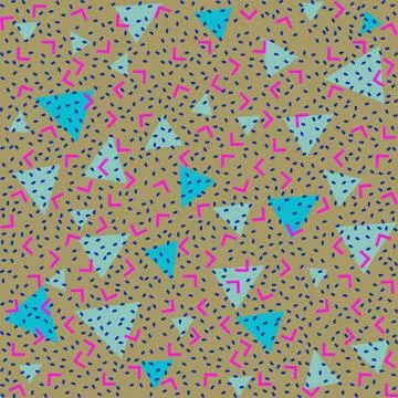 Colorful abstract pattern with blue triangles and pink angles 스톡 일러스트