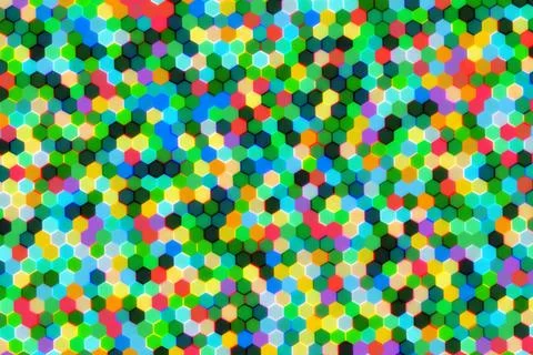 Colorful abstract pattern with bright dots on dark background Illustrazione stock