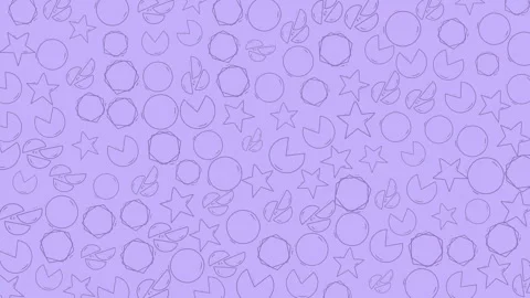 Colorful abstract pattern with circle and star shapes on soft lavender back.. Stock-Footage 330830013