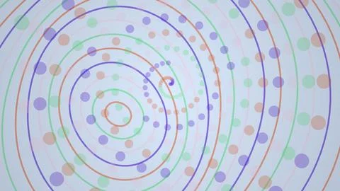 Colorful abstract pattern with circles and lines on a white background Stock Illustration