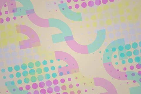 Colorful abstract pattern with circles and curved shapes Stock Illustration
