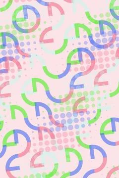 Colorful Abstract Pattern with Circles and Curves Stock Illustration