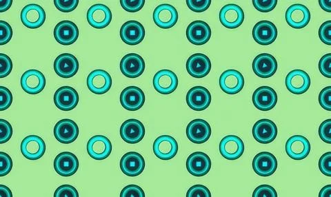 Colorful abstract pattern with circles on green background Stock Illustration