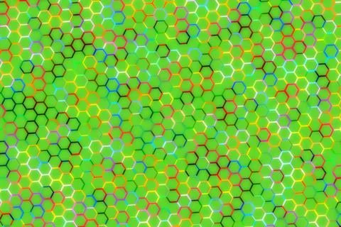 Colorful abstract pattern of circles with green background Stock Photos