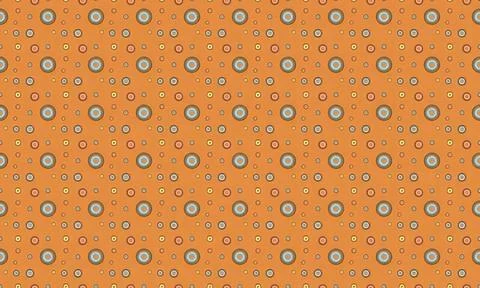 Colorful abstract pattern with circles on orange background Stock Illustration