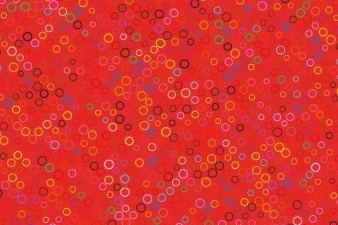 Colorful abstract pattern with circles on red background Stock Photos