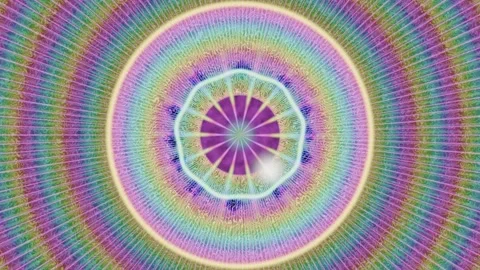 Colorful abstract pattern in circular design with radial lines Stock Footage 337378847