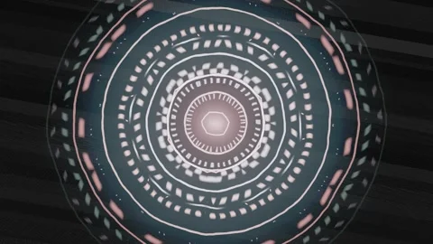 Colorful abstract pattern with circular design and light effects Stock Footage 337386097