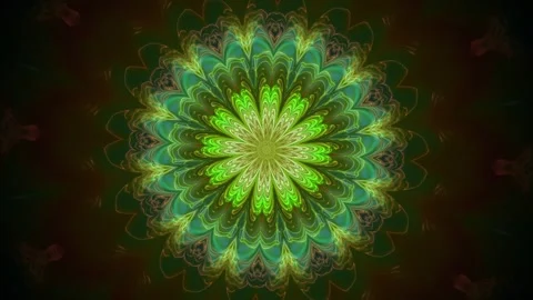 Colorful abstract pattern in circular shape with green hues Stock Footage 337389646