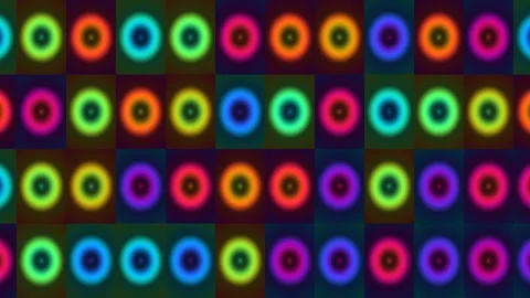 Colorful abstract pattern with circular shapes on dark Stock Footage 338203966