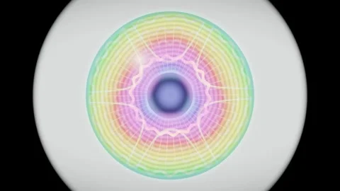 Colorful abstract pattern with concentric designs and light effects Stock Footage 337385037