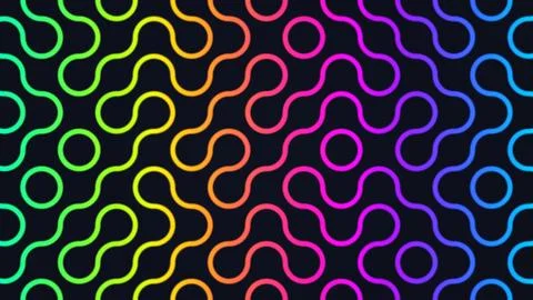 Colorful abstract pattern with curves and circles Stock Illustration