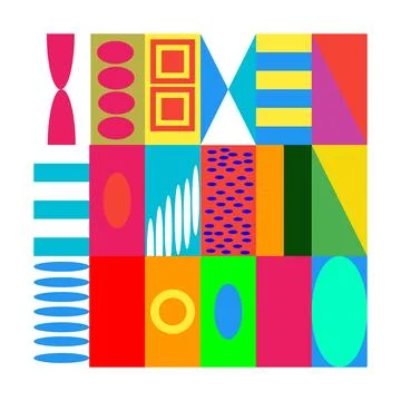 Colorful Abstract Pattern Design with Geometric Shapes and Vibrant Colors Ilustración de archivo