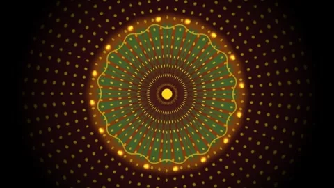 Colorful abstract pattern with dots and lines in circular Stock Footage 338228527