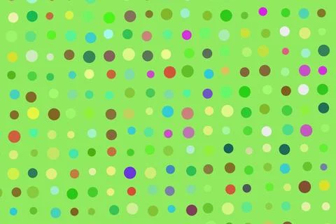 Colorful abstract pattern with dots and circles on green Stock Illustration