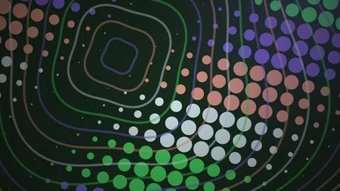 Colorful abstract pattern with dots and concentric circles Stock Illustration