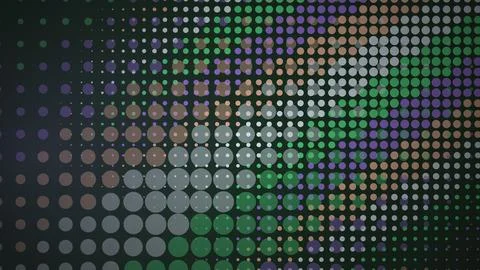 Colorful abstract pattern with dots and lines on black Stock Illustration
