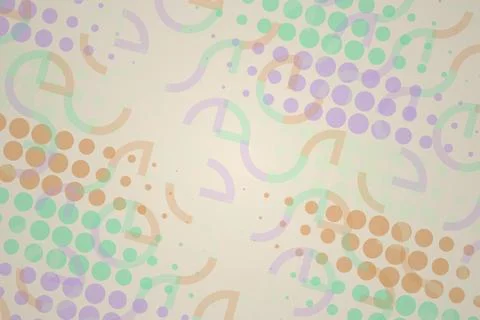 Colorful abstract pattern with dots and wavy lines Stock Illustration