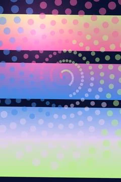 Colorful Abstract Pattern with Dots and Spiral Stock Illustration
