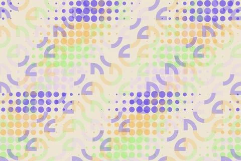 Colorful abstract pattern with dots and swirls on light background Stock Photos