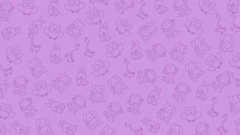 Colorful abstract pattern featuring tiny whimsical characters on a soft pur.. Stock Footage 321641100