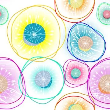 Colorful abstract pattern with flowers style Stock Illustration