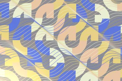 Colorful abstract pattern with flowing shapes and lines Stock Illustration
