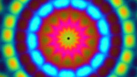 Colorful abstract pattern forms a circular design in Stock Footage 338015454