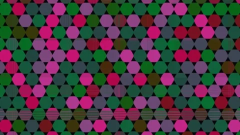 Colorful abstract pattern with geometric shapes on a dark Stock Footage 338286507