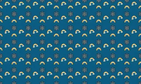 Colorful abstract pattern with geometric shapes on blue background Stock Illustration