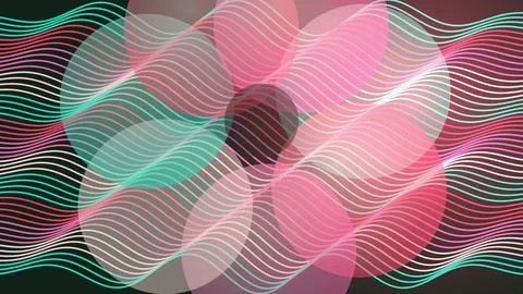 Colorful abstract pattern with glowing lines and circles Stock Illustration