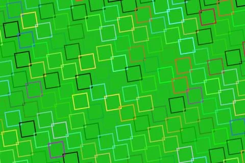 Colorful abstract pattern of glowing square outlines Stock Illustration