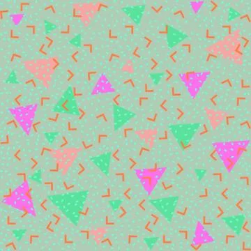 Colorful abstract pattern with green and pink triangles Ilustración de archivo