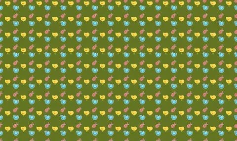 Colorful abstract pattern with green, blue, yellow, and purple shapes Stock Illustration