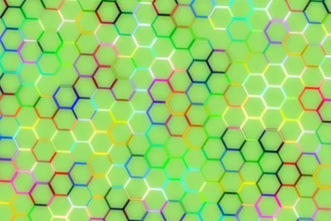 Colorful abstract pattern with hexagons and bright tones Stock Illustration