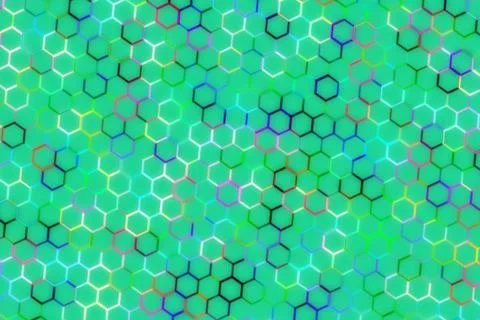 Colorful abstract pattern with hexagons and vibrant shades Stock Illustration