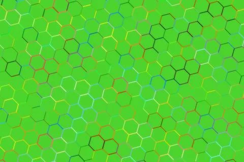 Colorful abstract pattern with hexagons and vibrant greens Stock Photos