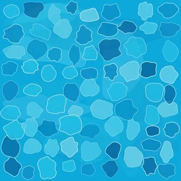 Colorful abstract pattern of irregular shapes in shades of blue and turquoi.. Stock Illustration