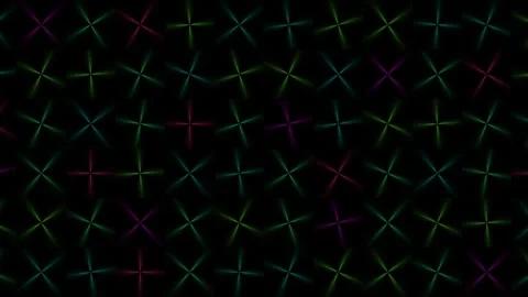 Colorful abstract pattern with lines crosses on dark Stock Footage 340751022