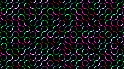 Colorful abstract pattern with lines on a dark background Stock Footage 338006213
