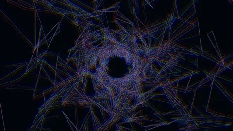 Colorful abstract pattern with lines forming a chaotic Stock Footage 340015725