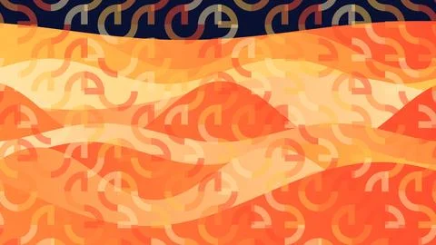 Colorful abstract pattern with orange and yellow swirls Stock Illustration