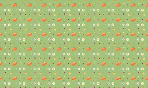 Colorful abstract pattern with orange, yellow, and blue circles Stock Illustration